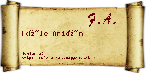 Füle Arián névjegykártya